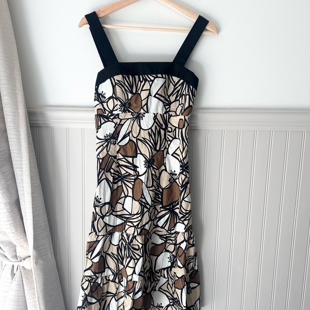 🌼 90s Vintage R&K Originals Size 4 Sleeveless Floral Midi Sundress Fit & Flare